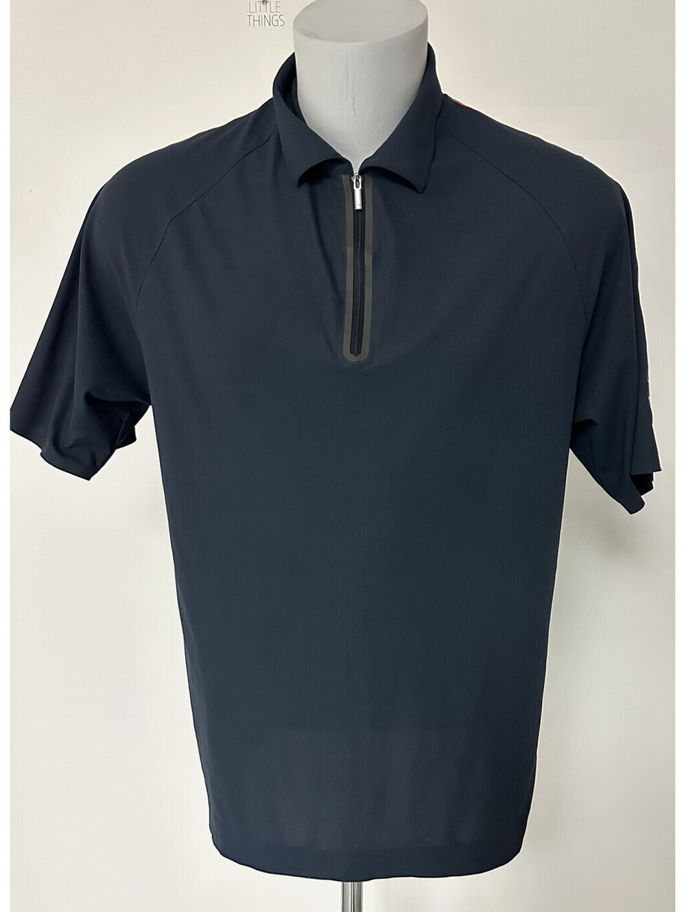 Nike Polo Shirt Adult Blue Pink Tiger Woods Platinum Zip Fit Dry Golf Mens M